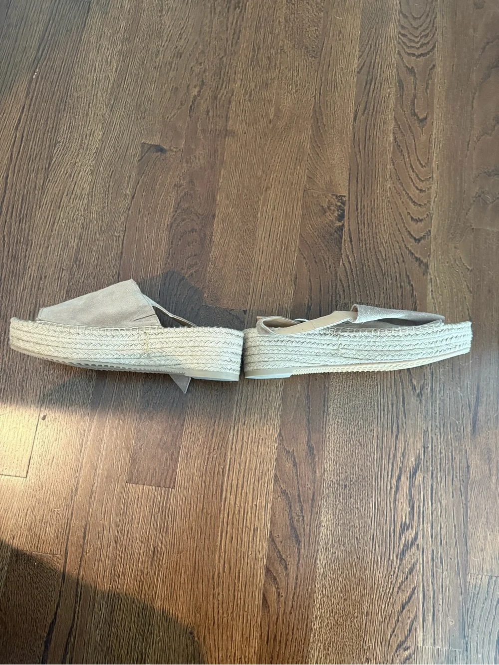 Slingback Suede Espadrille Sandals in Taupe